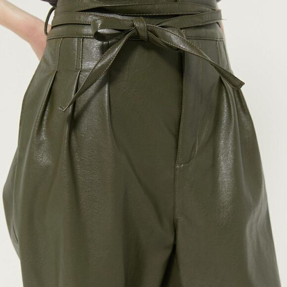 Urban Outfitters Maya Green Vegan Leather Pants 6 - Picture 3 of 9
